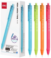 Ручка шариков. Deli EQ52-BL ассор. черн.