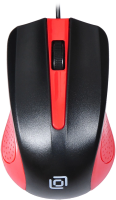 Мышь Оклик 225M черный/красный оптическая 1200dpi USB для ноутбука 3but (288237)