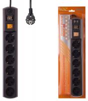 Сетевой фильтр Most H6 2м (6 розеток) черный (коробка)