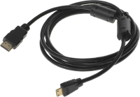 Кабель аудио-видео Buro HDMI 1.4 HDMI (m)/Mini HDMI (m) 1.8м. феррит.кольца позолоч.конт. черный (MINIHDMI-1.8M)