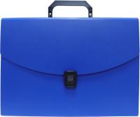 Портфель Бюрократ -BPP13BLUE 13 отдел. A4 пластик 0.7мм синий