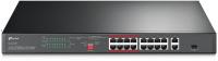 Коммутатор TP-Link TL-SL1218P (L2) 16x100Мбит/с 1x1Гбит/с 1xКомбо(1000BASE-T/SFP) 16PoE+ 150W неуправляемый