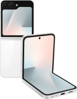 Смартфон Samsung SM-F761B Galaxy Z Flip7 FE 128Gb 8Gb белый раскладной 3G 4G 1Sim 6.7" 1080x2640 Android 16 50Mpix 802.11 a/b/g/n/ac/ax NFC GPS GSM900/1800 GSM1900 Protect