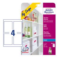 Этикетки Avery Zweckform MD4001 A4 120x90мм 4шт на листе/5л./белый глянцевое самоклей. для струйной печати