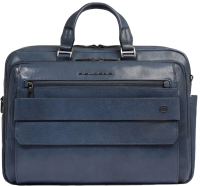 Деловая сумка мужская Piquadro Solm CA7025S141/AV с отделением для ноутбука 14" серая натур.кожа