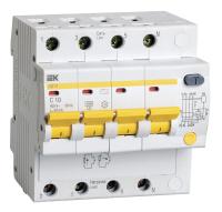 Выключатель автом. дифф. тока IEK MAD10-4-010-C-030 АД14 10A тип C 4.5kA 30мА AC 4П 400В 5мод белый (упак.:1шт)