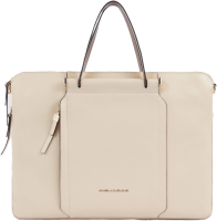 Деловая сумка женская Piquadro Circle CA4021W92/BECU с отделением для ноутбука 15.6" бежевая натур.кожа