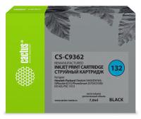 Картридж струйный Cactus CS-C9362 №132 черный (7мл) для HP DJ 5443/D4163/DJ 6215/PS 2573/C3183/D5163/PSC 1513 с чипом