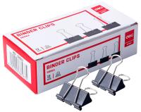 Зажимы Deli E38563 металл 32мм черный (упак.:12шт) картонная коробка