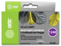 Картридж струйный Cactus CS-LC1240Y желтый (12мл) для Brother MFC-J6510/6910DW с чипом