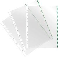 Папка-вкладыш Silwerhof Daily SD-EDGE/GRN глянцевые A4+ полипропилен 30мкм зеленый край (упак.:50шт)