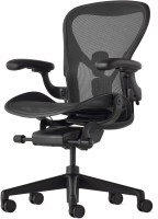 Кресло эргономичное Herman Miller Aeron C Large черный сетка с подголов. крестов. пластик