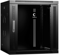 Шкаф коммутационный Cabeus (SH-05F-12U60/60-R-BK) настенный 12U 600x600мм пер.дв.стекл 50кг черный 540мм 635мм IP20 сталь