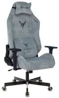 Кресло игровое Knight N1 Fabric серо-голубой Light-28 с подголов. крестов. металл