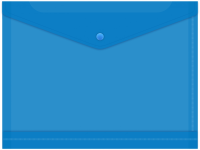 Конверт на кнопке Бюрократ -PK860BLU/1 A4 гориз. расшир. пластик 0.18мм синий