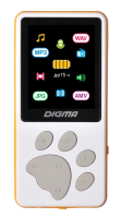 Плеер Hi-Fi Flash Digma S4 8Gb белый/оранжевый/1.8"/FM/microSDHC