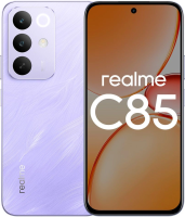 Смартфон Realme RMX5566 C85 128Gb 6Gb фиолетовый моноблок 3G 4G 2Sim 6.8" 720x1570 Android 15 50Mpix 802.11 a/b/g/n/ac NFC GPS GSM900/1800 GSM1900 Protect microSD max2048Gb