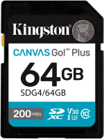Флеш карта SDXC 64GB Kingston SDG4/64GB Canvas Go! Plus V30 w/o adapter