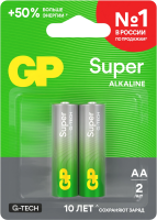 Батарея GP Super Alkaline 15AA21-2CRSBC2 AA (2шт) блистер