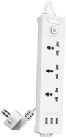 Сетевой фильтр Deli ET408 2м (3 розетки) белый (пакет ПЭ)