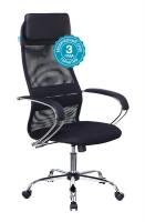 Кресло эргономичное Бюрократ CH-608SL черный TW-01 TW-11 экокожа/сетка с подголов. крестов. металл хром