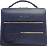Деловая сумка женская Piquadro Patricia CA4098W140/BLU с отделением для ноутбука 14" синяя натур.кожа