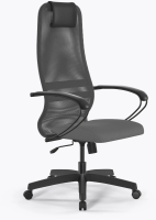 Кресло Метта SU-B-8 светло-серый сиденье светло-серый сетка с подголов. крестов. металл хром