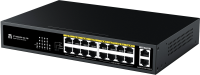 Коммутатор Netis ST118GHPDI-2G-130 (L2) 16x100Мбит/с 2x1Гбит/с 16PoE 130W неуправляемый