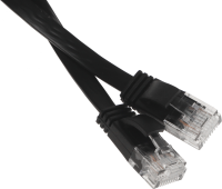 Патч-корд Buro Flat 10Гбит/с UTP 4 пары cat.6 Cu molded 3м черный RJ-45 (m)-RJ-45 (m) (BU-C6-FLAT-3M-B)