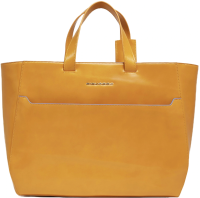 Деловая сумка женская Piquadro Blue Square BD6680B2/G с отделением для ноутбука 15.6" желтая натур.кожа