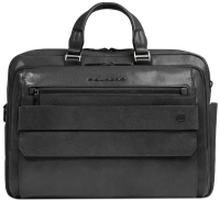 Деловая сумка мужская Piquadro Solm CA7025S141/N с отделением для ноутбука 14" черная натур.кожа