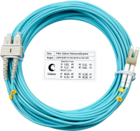 Патч-корд Cabeus FOP-50-LC-SC-10M 2x50/125 OM3 LC дуплекс UPC-SC дуплекс UPC 10м LSZH бирюзовый