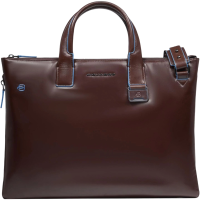 Деловая сумка Piquadro Blue Square CA4021B2/MO с отделением для ноутбука 15.6" коричневая натур.кожа