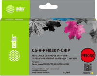 Картридж перезаправляемый струйный Cactus CS-R-PFI030Y-CHIP желтый (55мл) для Canon imagePrograf TA-20/30;TM-240/340 с чипом