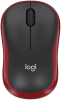 Мышь Logitech M185 черный/красный оптическая 1000dpi беспров. USB для ноутбука 2but (910-002633)