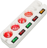 Сетевой удлинитель Most A16 1.6м (6 розеток) белый (коробка)