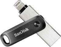 Флеш Диск Sandisk 64GB iXpand Go SDIX60N-064G-GN6NN USB3.0 черный/серебристый