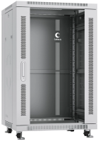 Шкаф коммутационный Cabeus (SH-05C-18U60/60) напольный 18U 600x600мм пер.дв.стекл металл 800кг серый 500мм 50.2кг 220град. 988мм IP20 сталь