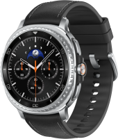 Смарт-часы Samsung Galaxy Watch 8 Classic LTE 46мм 1.34" Super AMOLED корп.серебристый рем.черный (SM-L505FZKACAU)
