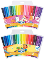 Фломастеры Deli EC165-24 Colorwow круг. пулевидный пиш. наконечник Вентилируемый смываемые 24цв. (24шт.)