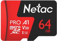Флеш карта microSDXC 64GB Netac NT02P500PRO-064G-R P500 Extreme Pro + adapter