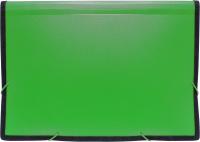 Портфель Бюрократ -BPR13LGRN 13 отдел. A4 с окантовкой пластик 0.7мм зеленый