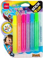 Клей-гель Deli EA71301 12мл блистер с блестками (упак.:6шт) Explora