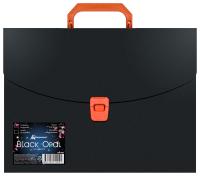 Портфель Бюрократ Черный опал BLPP01OR 1 отдел. A4 пластик 0.7мм черный/оранжевый