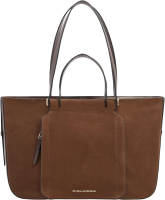 Деловая сумка тоут женская Piquadro Circle BD7136W92/MS с отделением для ноутбука 14" коричневая замша/натур.кожа