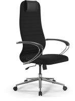 Кресло Метта SU-B-10 черный сиденье черный сетка с подголов. крестов. металл хром