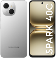 Смартфон Tecno Spark 40C 256Gb 8Gb серый моноблок 3G 4G 2Sim 6.67" 720x1600 Android 15 13Mpix 802.11 a/b/g/n/ac/ax GPS GSM900/1800 Protect FM microSD max1024Gb