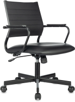 Кресло Бюрократ CH Balance-Low PU черный экокожа низк.спин. крестов. металл