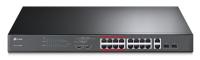 Коммутатор TP-Link TL-SL1218MP (L2) 16x100Мбит/с 2x1Гбит/с 2xКомбо(1000BASE-T/SFP) 16PoE+ 192W неуправляемый