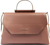 Деловая сумка женская Piquadro Circle BD6778W92/MBE с отделением для ноутбука 14" коричневая/бежевая натур.кожа